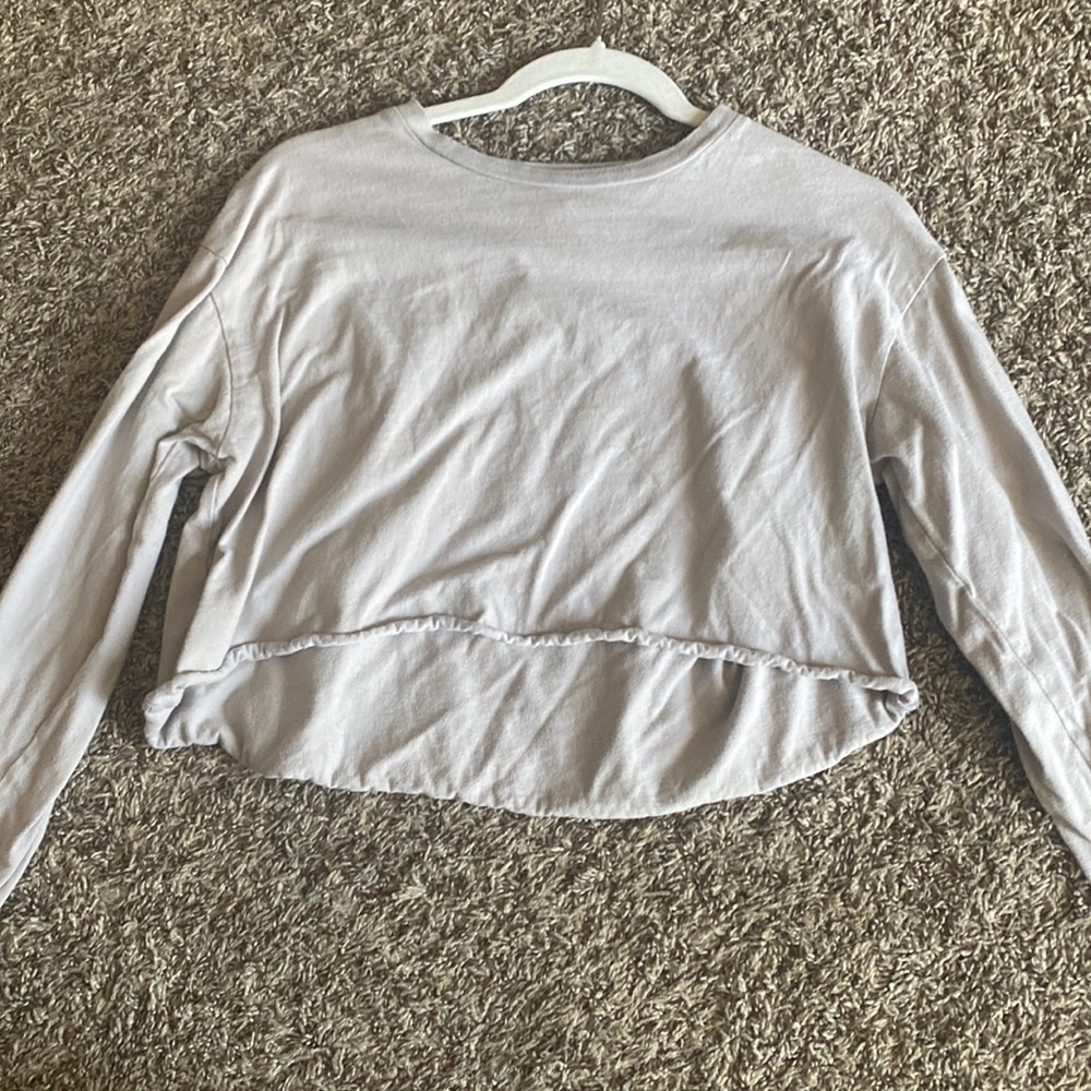 Grey long sleeve cropped sweater size small